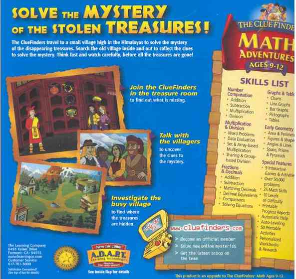the cluefinders math adventures 1998